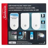 Sunbeam Led Power Failure Night Light 3 Pack Trapped Blister L Image Home Products