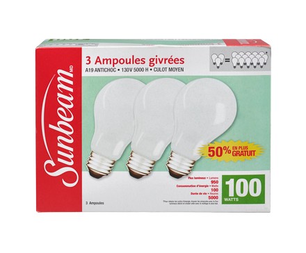 Sunbeam A-19 100-Watt Rough Service 